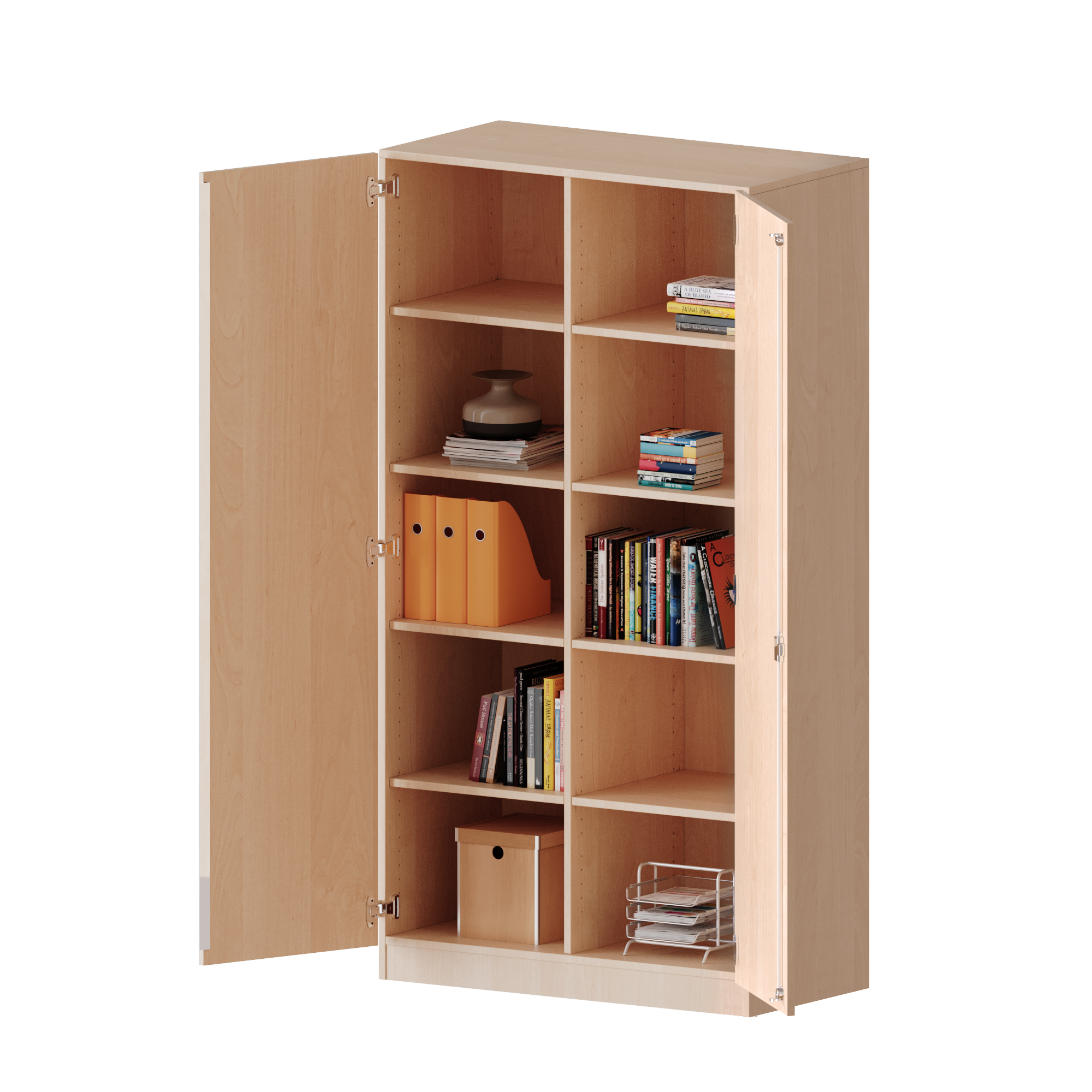 Schulschrank 5OH abschliessbar mit Mittelwand aus Holz