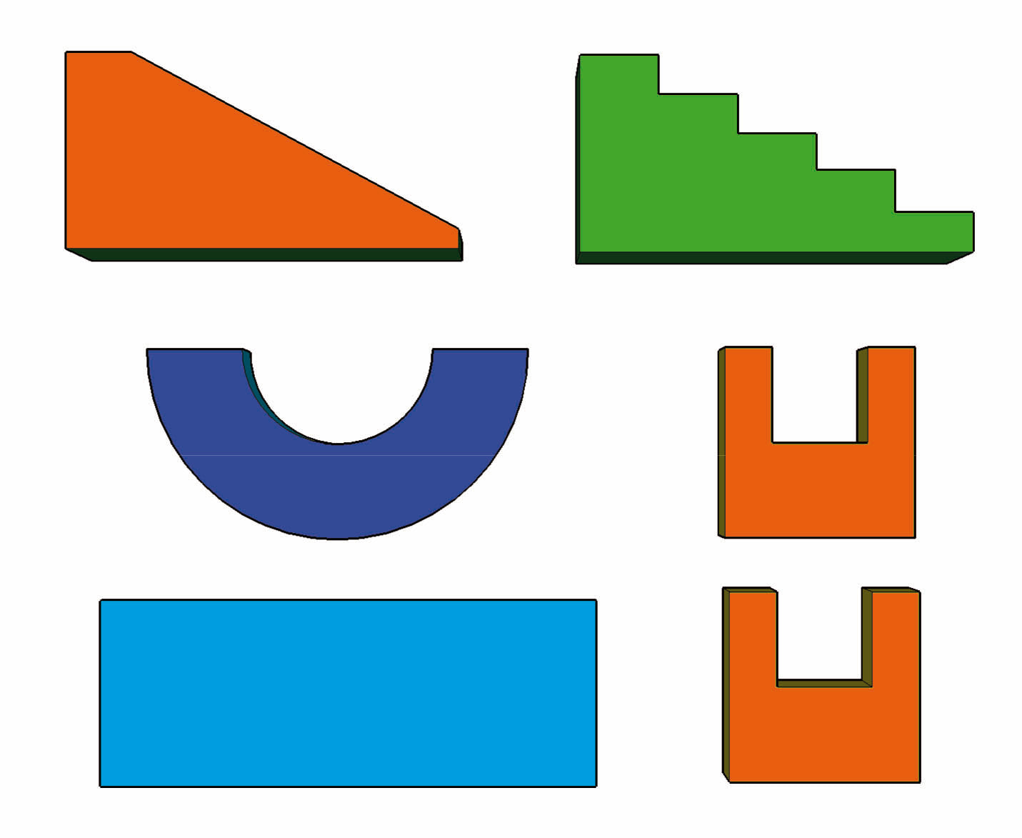 Paysage de mouvement / blocs de construction souples - 6 parties